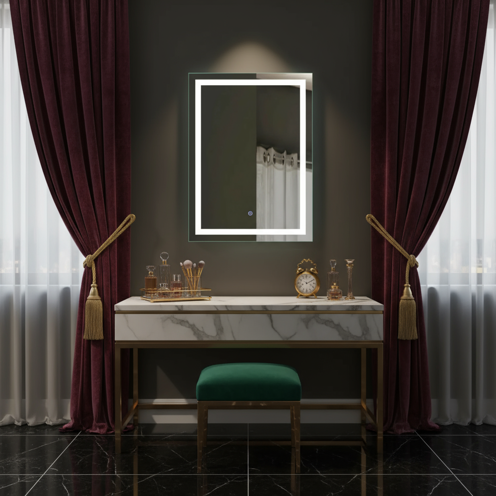 2025 Modern Salon Style Rectangular illuminated Led mirror c