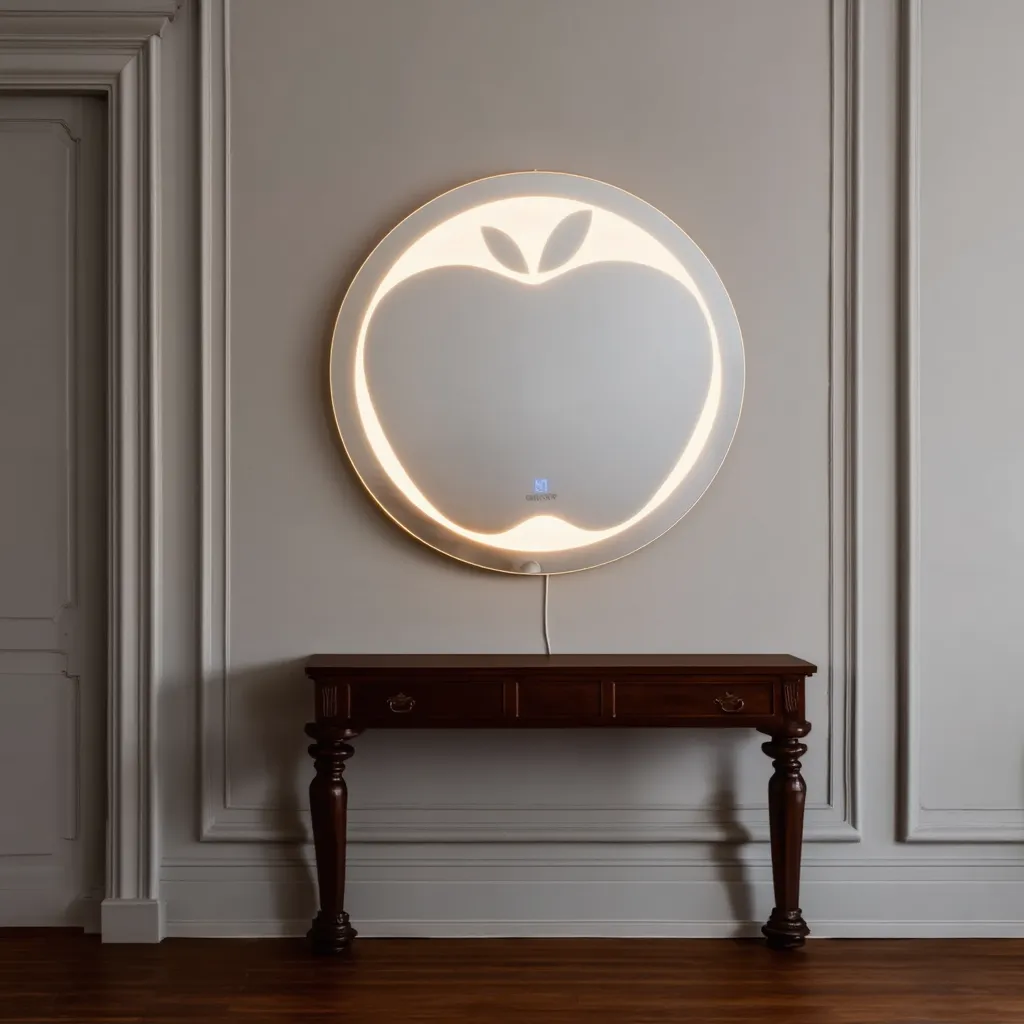 Apple Shape LED Bathroom Mirror with Backlit Glow