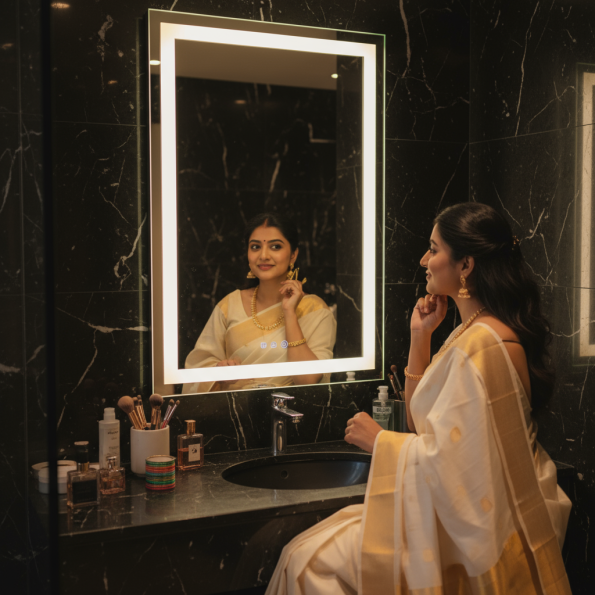 2025 Modern Salon Style Rectangular illuminated Led mirror a