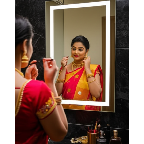 2025 Modern Salon Style Rectangular illuminated Led mirror d