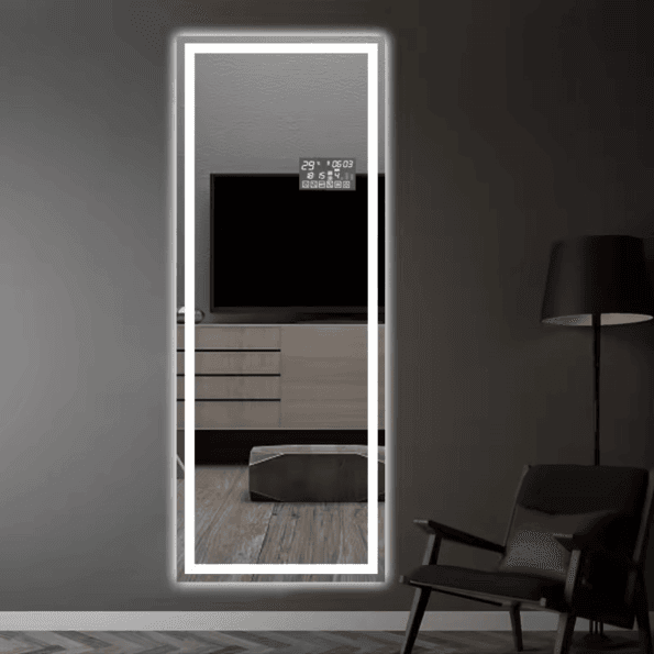 Full-Length Warm White LED Mirror – Modern Design for Home & Salon Use