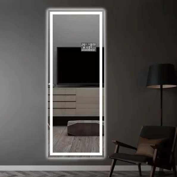 Full-Length Warm White LED Mirror – Modern Design for Home & Salon Use
