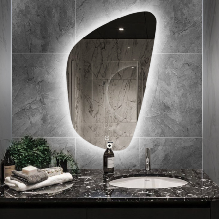 Frameless Decorative LED Mirror – Contemporary Wall Mount Design