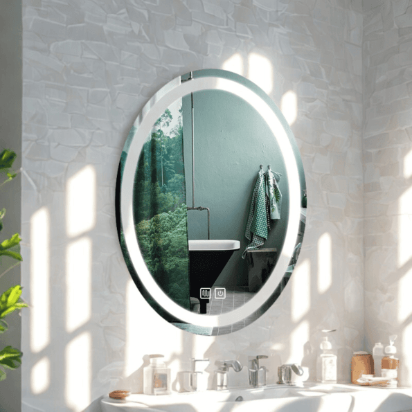 Oval LED Bathroom Mirror with Touch Sensor and Backlight