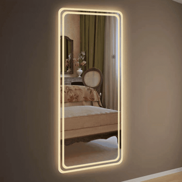 Rectangular Full-Length LED Mirror – Warm Backlit Modern Design