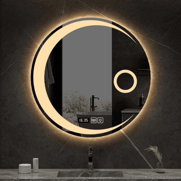 Framed 871 Round LED Wall Mirror with Sensor