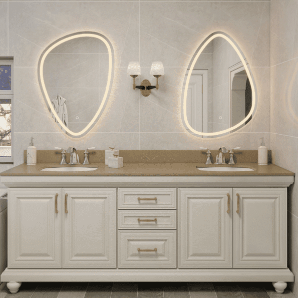 Oval Frosted LED Mirror with Touch Sensor
