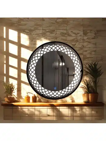 Frosted Round LED Bathroom Mirror with Soft Glow