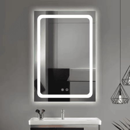 Rectangular LED Backlit Bathroom Mirror with Soft Glow