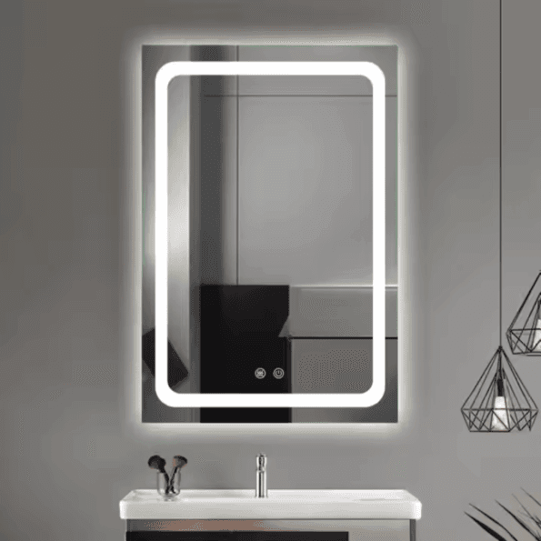 Rectangular LED Backlit Bathroom Mirror with Soft Glow