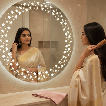 Twinkling Stars LED Bathroom Mirror – Illuminated Mirror with Starry Design and Touch Sensor 2