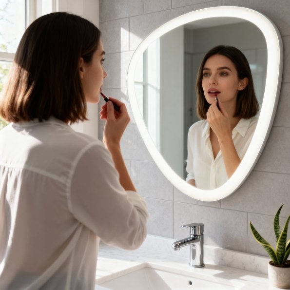 Customized Shape Wash Basin Backlit LED Mirror with Sensor 5