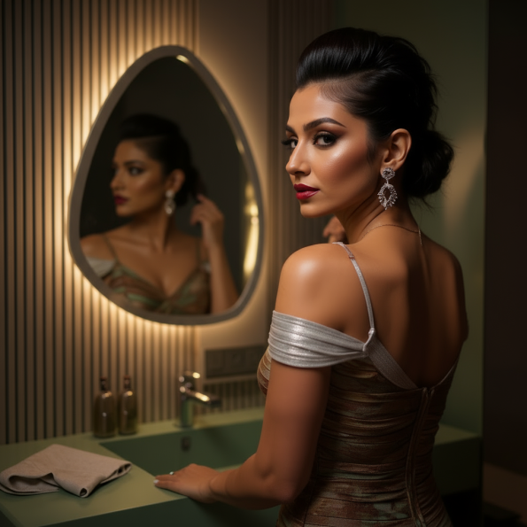 Luxury Oval LED Mirror with Touch Sensor – Frosted Edge Design 1