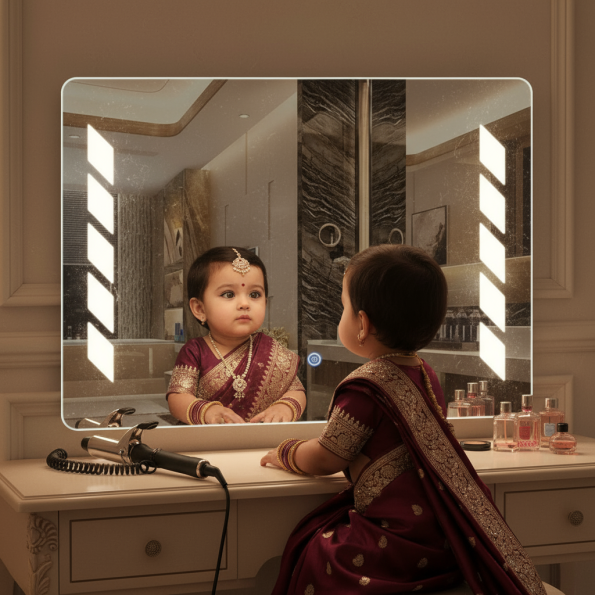 Chevron Strip Touch Sensor LED Bathroom Mirror 2