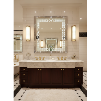 customized dotted wash basin LED designer mirror