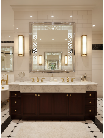 customized dotted wash basin LED designer mirror