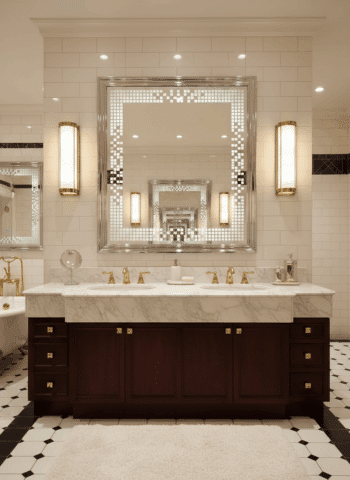 customized dotted wash basin LED designer mirror