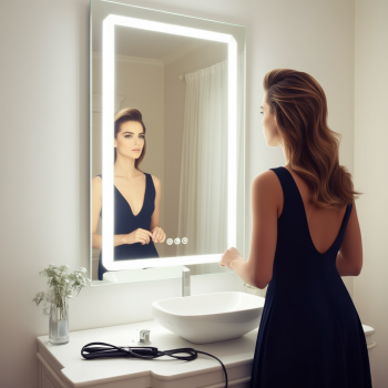 Decorative Wash Basin LED Mirror with Sensor 4