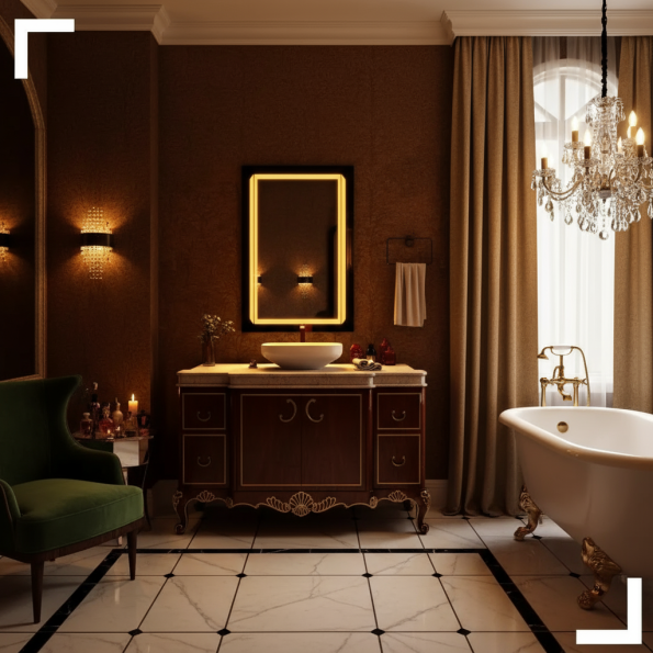 Decorative Wash Basin LED Mirror with Sensor 3