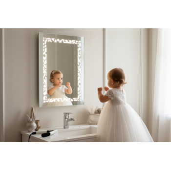 Dual Glow Rectangular LED Bathroom Mirror – Front & Edge Light 4