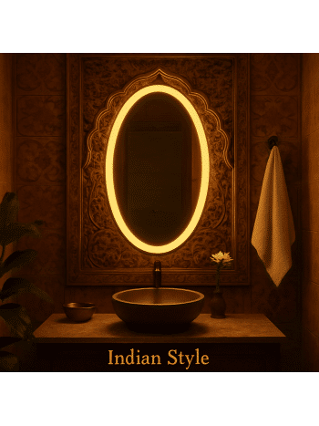 Fairy Tale Oval LED Bathroom Mirror with Warm Glow 2