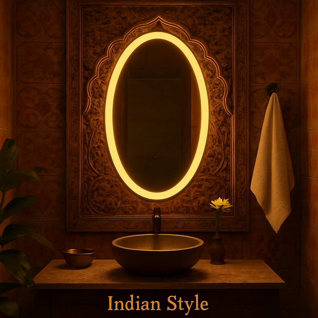 Fairy Tale Oval LED Bathroom Mirror with Warm Glow 2