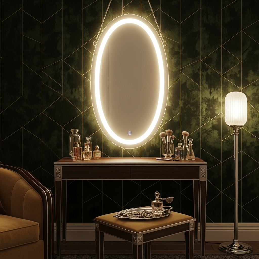 Fairy Tale Oval LED Bathroom Mirror with Warm Glow 2