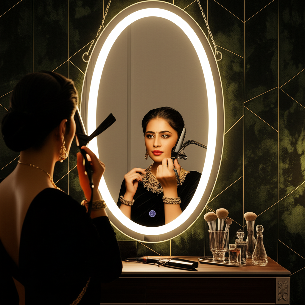 Fairy Tale Oval LED Bathroom Mirror with Warm Glow 2