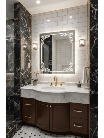 Bathroom Mirror with Elegant Frame Design 4
