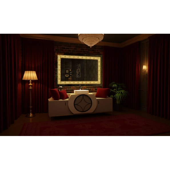 LED Anti-Fog Touch Sensor Wall Mirror with Integrated Lighting 3