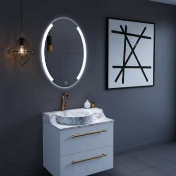 Modern LED Bathroom Mirror – Anti-Fog, Dimmable Lights, Touch Sensor 1