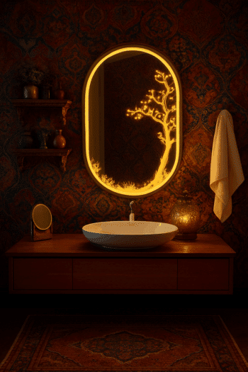 Modern Rectangular LED Mirror with Edge Lighting 3