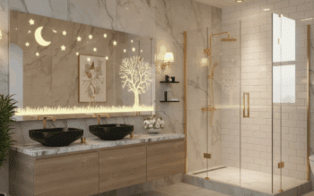 Moon & Tree Designer LED Mirror – Artistic Frosted Backlit Panel 2