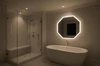 Octagon LED Bathroom Mirror – Geometric Backlit Vanity Mirror 1