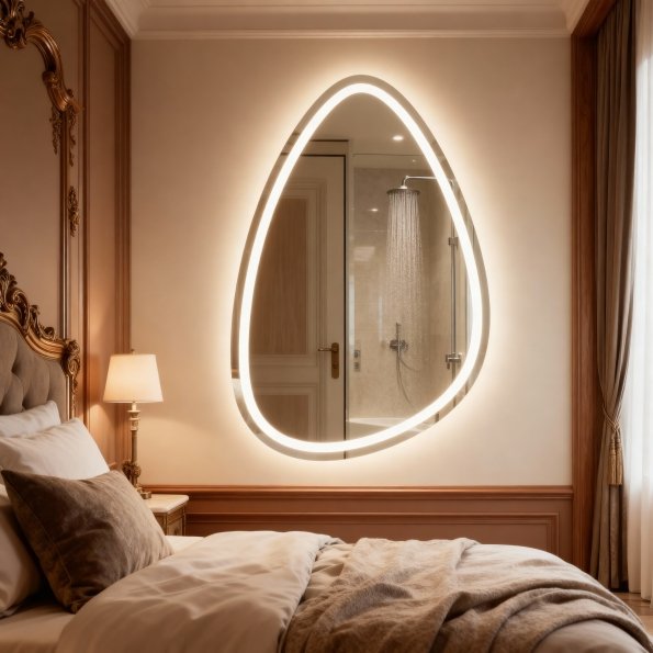 Oval Frosted LED Mirror with Touch Sensor 1