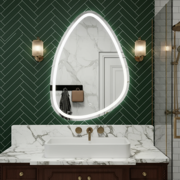 Oval Frosted LED Mirror with Touch Sensor 3