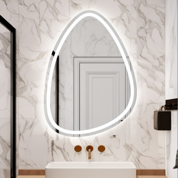 Oval Frosted LED Mirror with Touch Sensor