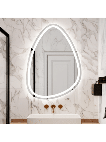Oval Frosted LED Mirror with Touch Sensor