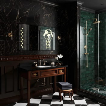 Pet Lover LED Mirror with Dog Design and Paw Print Glow 4