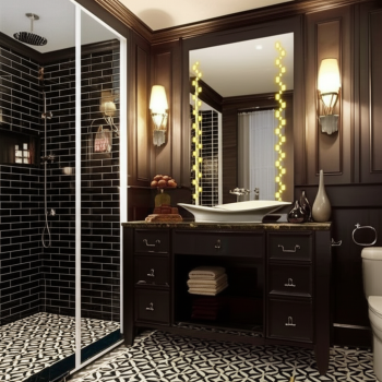 Rectangular Frosted Edge LED Mirror with Touch Sensor 3