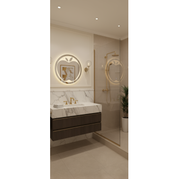 Apple Shape LED Bathroom Mirror with Backlit Glow