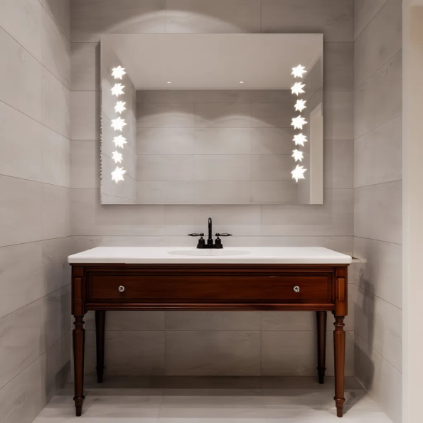 Belgium Style LED Mirror with Frosted Lighting 3