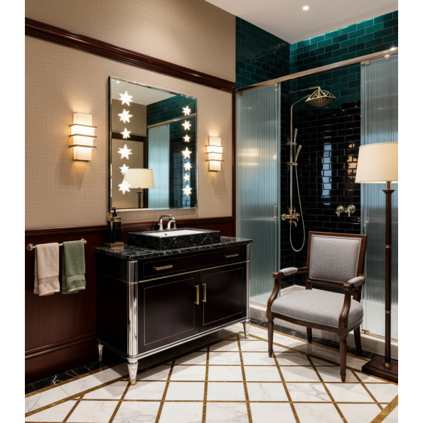 Belgium Style LED Mirror with Frosted Lighting 2