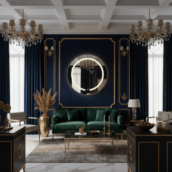 Round Waterproof Illuminated LED Bathroom Mirror with Touch Sensor 1