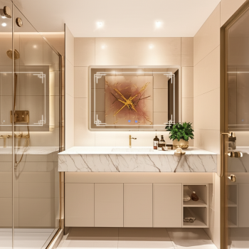 Anti-Fog LED Wash Basin Mirror with Defogger – Premium Illuminated Bathroom Mirror 1