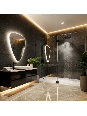 Ultra-Modern LED Mirror Bathroom Design with Ambient Lighting