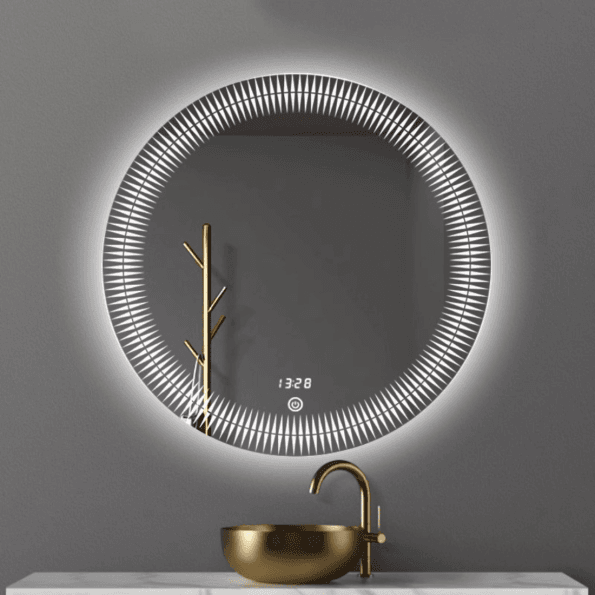 Designer Round LED Bathroom Mirror with Touch Display