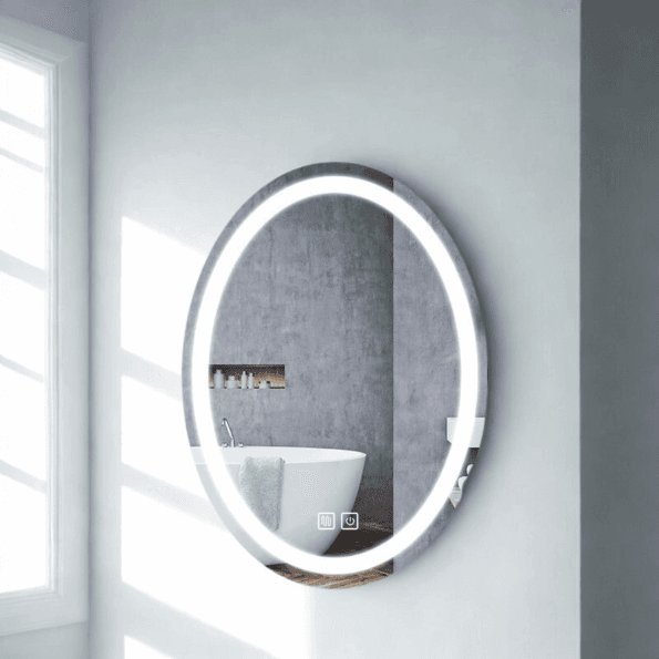 Oval LED Bathroom Mirror with Touch Sensor and Backlight