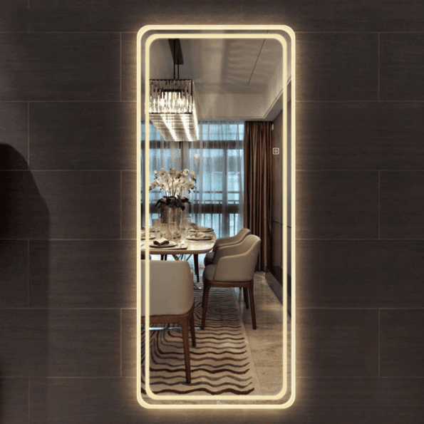 Rectangular Full-Length LED Mirror – Warm Backlit Modern Design