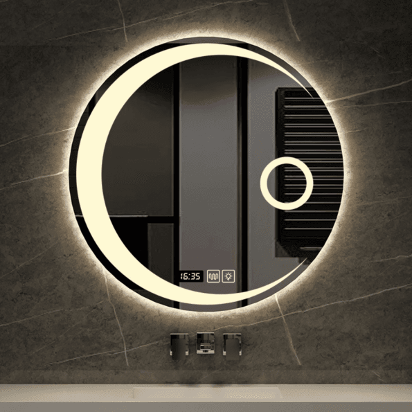 Framed 871 Round LED Wall Mirror with Sensor